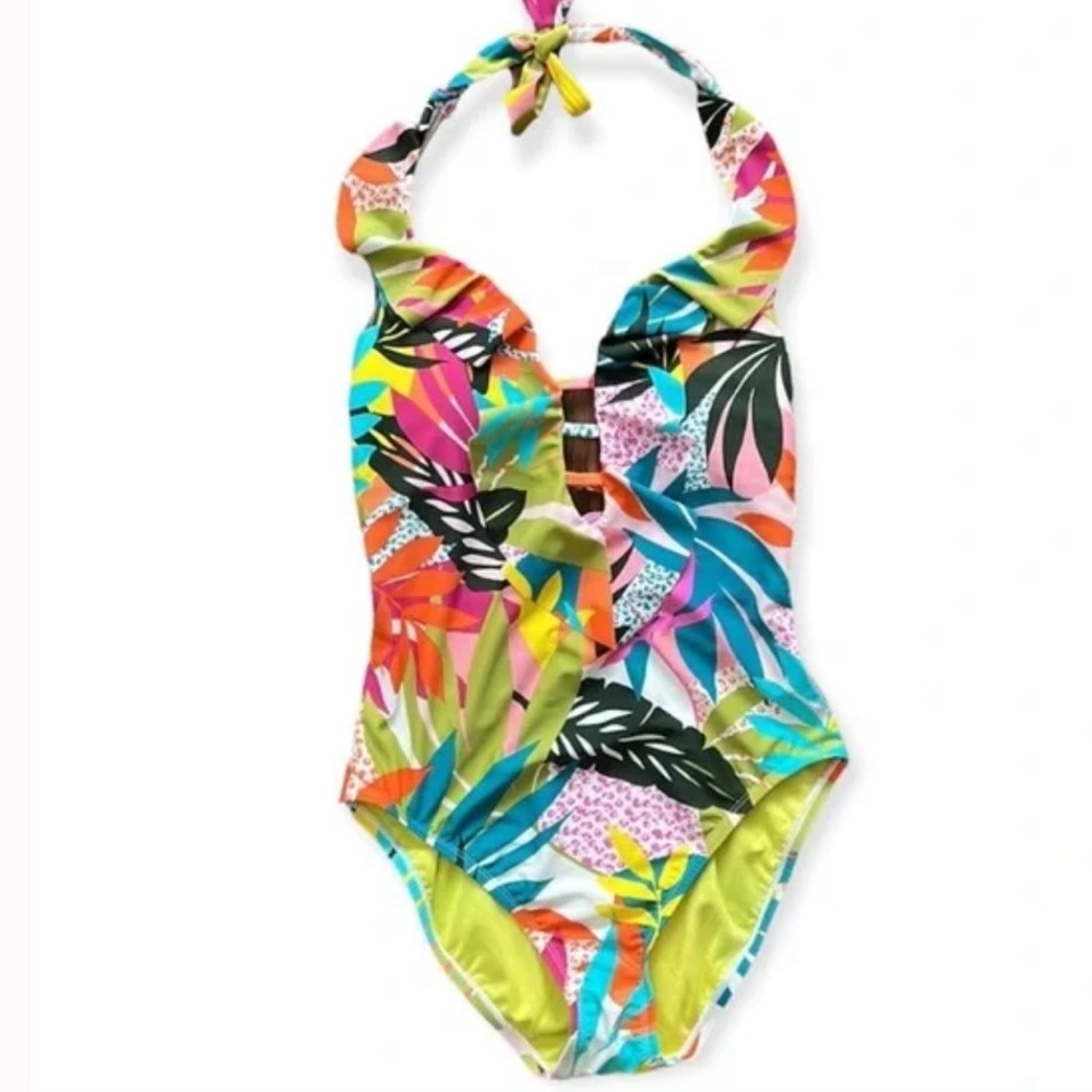 Bleu Rod Beattie Wild At Heart Lattice Ruffle One Piece